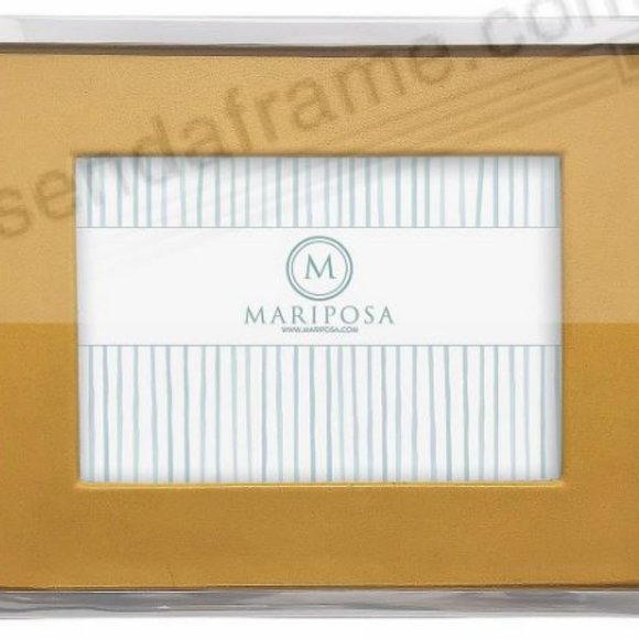 HONEYCOMB-YELLOW FINE LEATHER 5X7 FRAME BY MARIPOSA